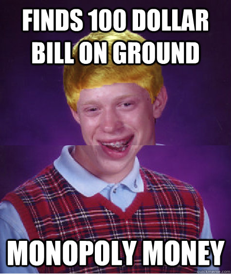 Finds 100 dollar bill on ground monopoly money  