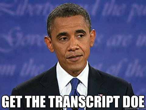 Get the transcript DOE - Get the transcript DOE  Get the transcript DOE