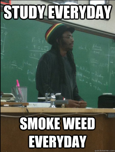 study everyday smoke weed everyday  Rasta Science Teacher