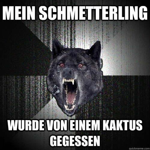 mein schmetterling wurde von einem Kaktus gegessen - mein schmetterling wurde von einem Kaktus gegessen  Insanity Wolf