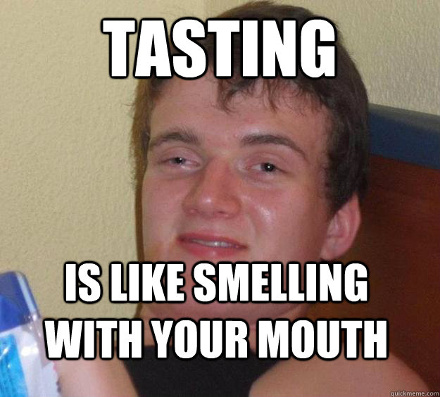 Tasting is like smelling with your mouth  10 Guy
