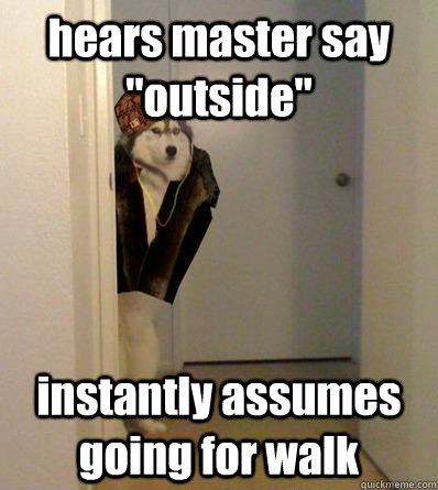 hears master say 