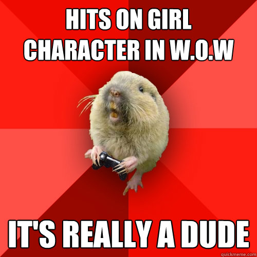 Hits on girl character in W.o.W It's really a dude  Gaming Gopher