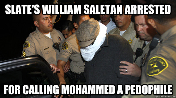 Slate's William Saletan arrested for calling mohammed a pedophile  Defend the Constitution