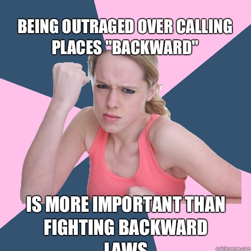 Being outraged over calling places 