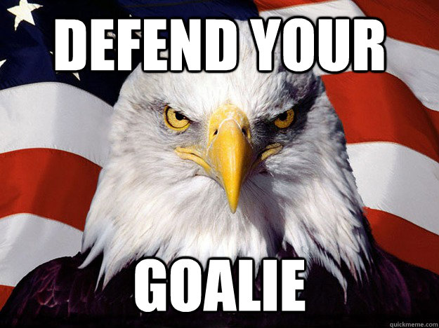 Defend your  goalie  Evil American Eagle