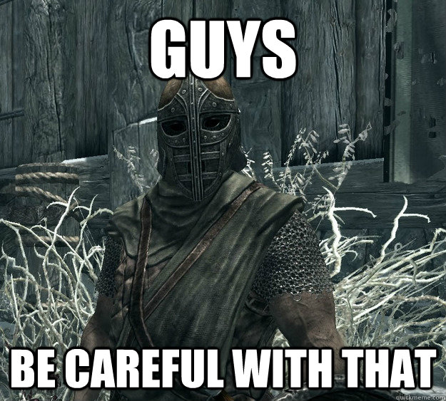 Guys Be careful with that  Skyrim Guard