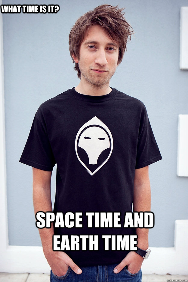 Space time and earth time What time is it?  Gavin Free