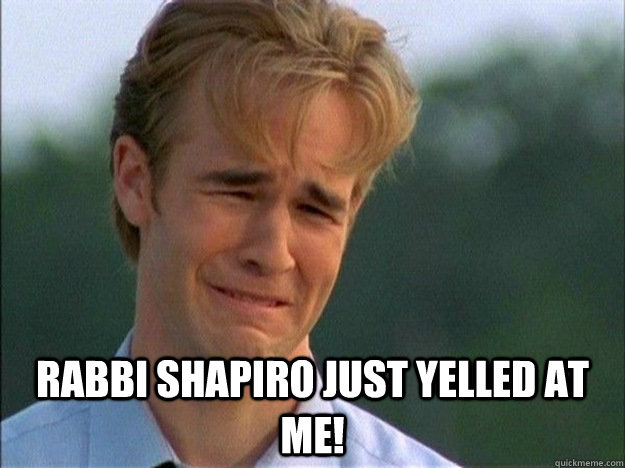  Rabbi Shapiro just yelled at me!  1990s Problems