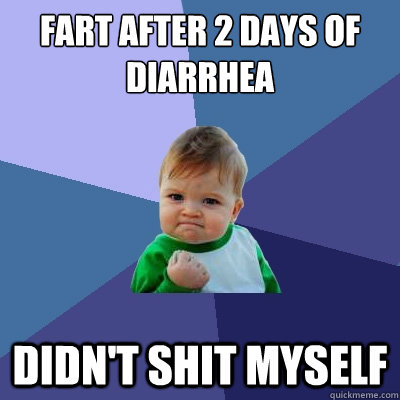 Fart after 2 days of diarrhea  didn't shit myself  Success Kid