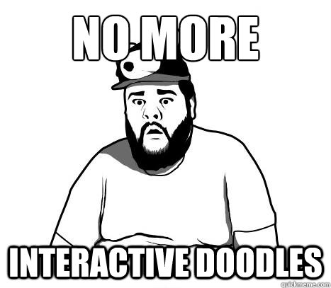 No more Interactive doodles  Sad Bear Guy