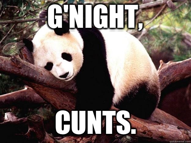 G'night, Cunts.  Procrastination Panda