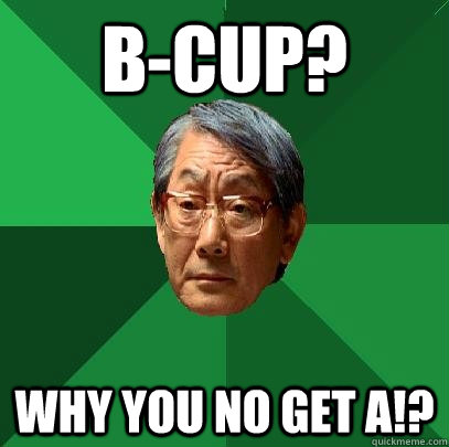 B-CUP? Why you no get A!?  High Expectations Asian Father