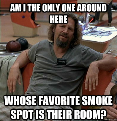 Am I the only one around here whose favorite smoke spot is their room? - Am I the only one around here whose favorite smoke spot is their room?  The Dude