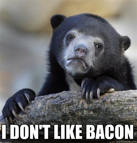  I DON'T LIKE BACON  Confession Bear