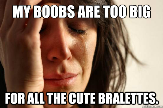 My boobs are too big for all the cute bralettes.  First World Problems