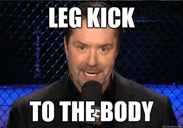 leg kick to the body  Mike Goldberg