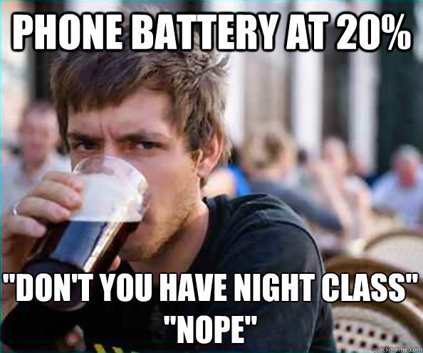 Phone Battery at 20%  