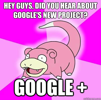 hey guys, did you hear about google's new project?
 google +  Slowpoke