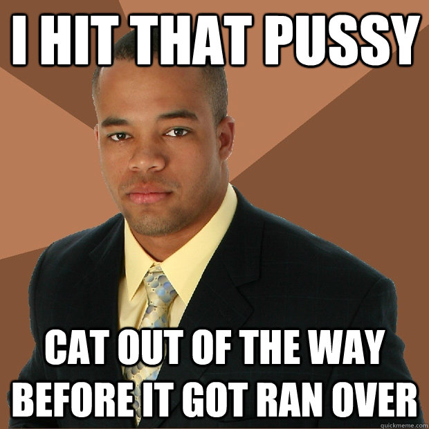 I hit that pussy cat out of the way before it got ran over - I hit that pussy cat out of the way before it got ran over  Successful Black Man