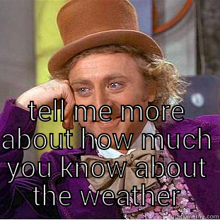  TELL ME MORE ABOUT HOW MUCH YOU KNOW ABOUT THE WEATHER Condescending Wonka