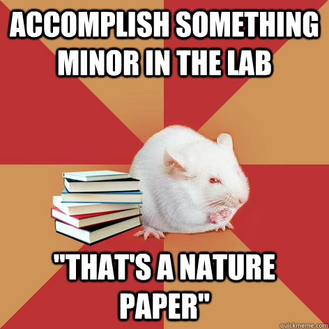 accomplish something minor in the lab 