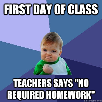 First day of class Teachers says 