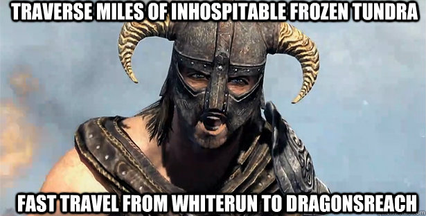 Traverse Miles of inhospitable Frozen Tundra FAST TRAVEL FROM WHITERUN TO DRAGONSREACH  skyrim