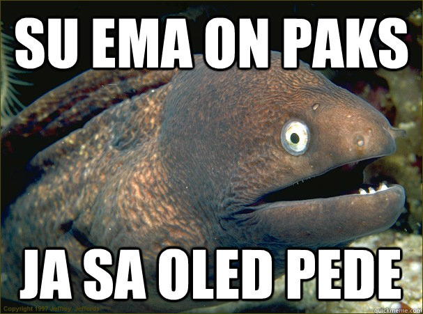 su ema on paks ja sa oled pede - su ema on paks ja sa oled pede  Bad Joke Eel