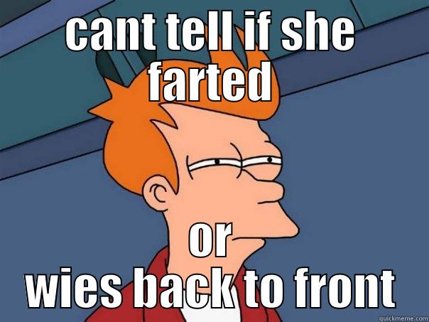 CANT TELL IF SHE FARTED OR WIES BACK TO FRONT Futurama Fry