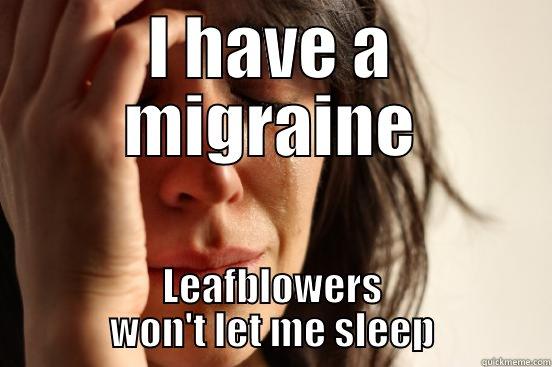 I HAVE A MIGRAINE LEAFBLOWERS WON'T LET ME SLEEP First World Problems