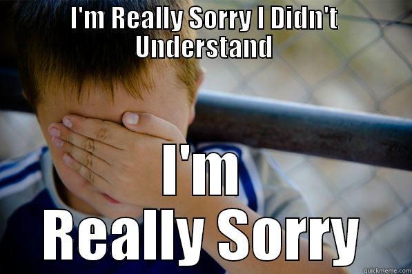 Sorry Kid - I'M REALLY SORRY I DIDN'T UNDERSTAND I'M REALLY SORRY Confession kid