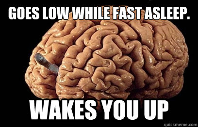 Goes low while fast asleep. wakes you up - Goes low while fast asleep. wakes you up  Good Guy Brain