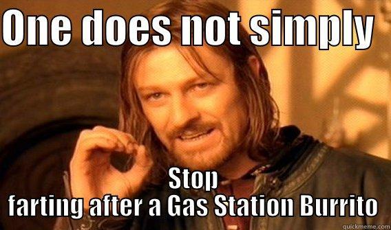 ONE DOES NOT SIMPLY   STOP FARTING AFTER A GAS STATION BURRITO One Does Not Simply