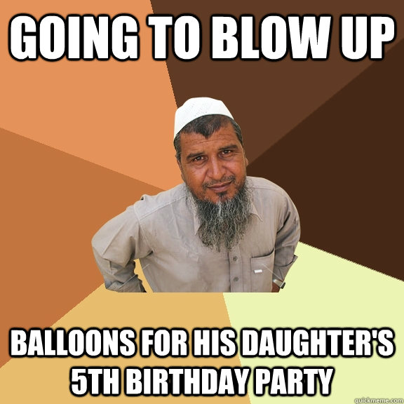 Going to blow up balloons for his daughter's 5th birthday party  Ordinary Muslim Man