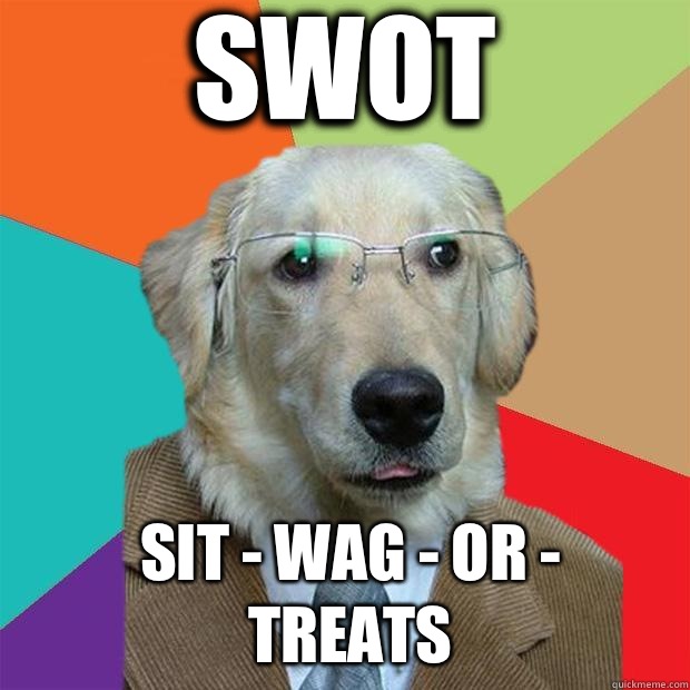 SWOT  sit - wag - or - treats  Business Dog