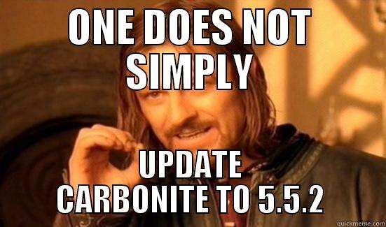 ONE DOES NOT SIMPLY UPDATE CARBONITE TO 5.5.2 Boromir