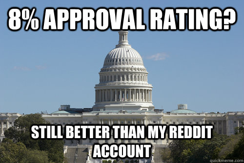 8% Approval Rating? still better than my reddit account   Scumbag Congress