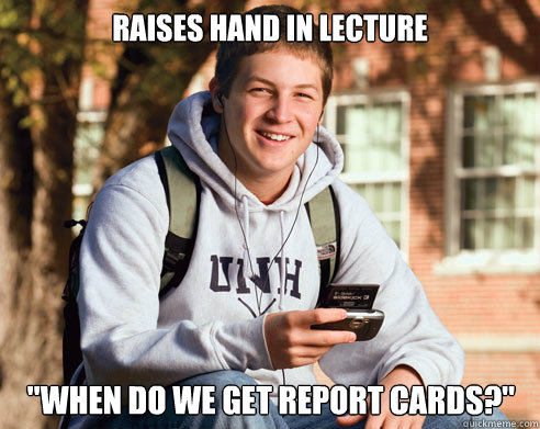 Raises Hand in lecture 