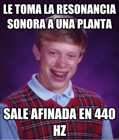 LE TOMA LA RESONANCIA SONORA A UNA PLANTA SALE AFINADA EN 440 HZ  - LE TOMA LA RESONANCIA SONORA A UNA PLANTA SALE AFINADA EN 440 HZ   Bad Luck Brian