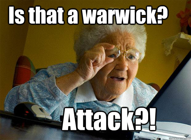 Is that a warwick? Attack?!  Grandma finds the Internet