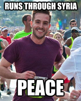 Runs through syria peace  Ridiculously photogenic guy