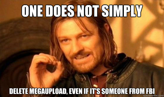 One Does Not Simply delete megaupload, even if it's someone from fbi  Boromir