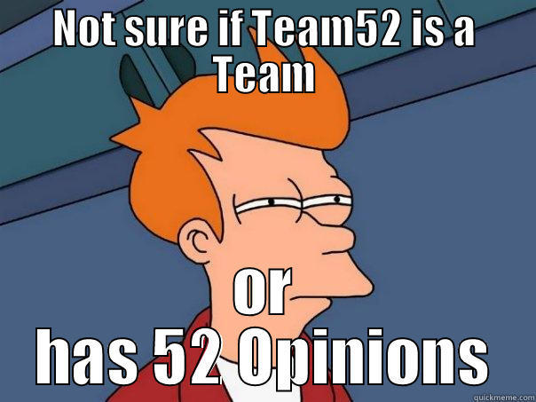 Team Effort - NOT SURE IF TEAM52 IS A TEAM OR HAS 52 OPINIONS Futurama Fry