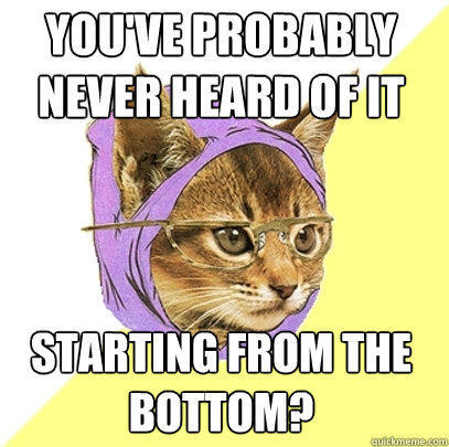 you've probably never heard of it starting from the bottom? - you've probably never heard of it starting from the bottom?  Hipster Kitty