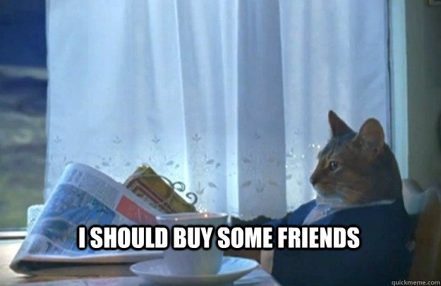 I should buy some friends  Sophisticated Cat