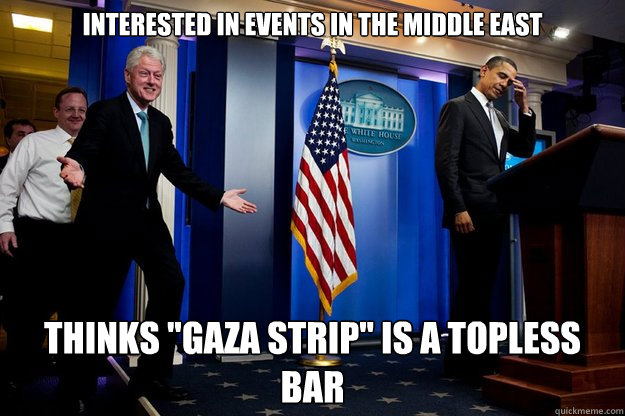 Interested in events in the middle east Thinks 