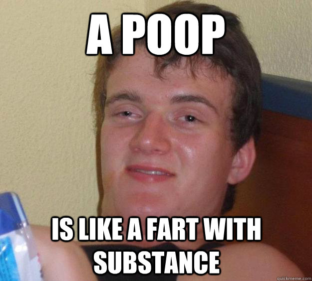 A poop is like a fart with substance  10 Guy