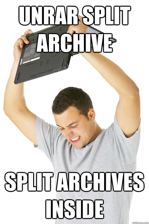 Unrar split archive Split archives inside  