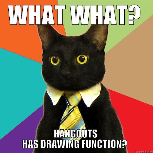 WHAT WHAT? HANGOUTS HAS DRAWING FUNCTION?  Business Cat